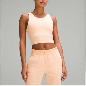 LULULEMON ribbed softstreme cropped tank top peach size 8